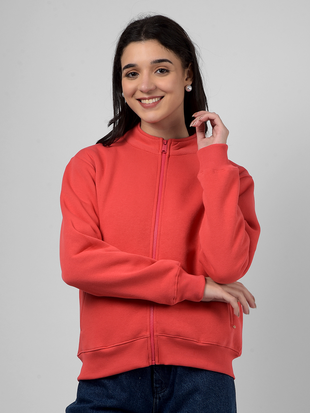 Numero Uno Women Solid Red Sweat Shirt